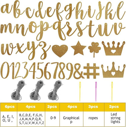 TaoBary 167 Pcs DIY Banner Kit Happy Birthday Glitter Banner Customizable - Image 2