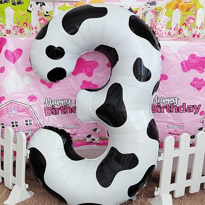 Cow Print Number 5 Balloon, Large 40 Inch Cow Number Birthday Balloons | Helium - Image 3