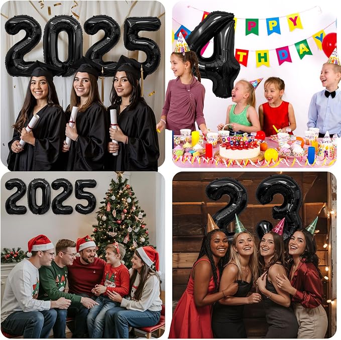 Black Number Balloons 21 Balloon Numbers 21th Number Balloon Foil Mylar Party - Image 5