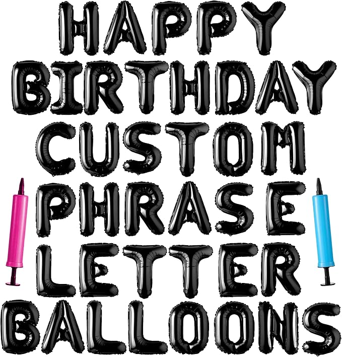 Happy Birthday Balloon Banner Custom Phrase Balloons letter 16 inch by LIOZEOKUN