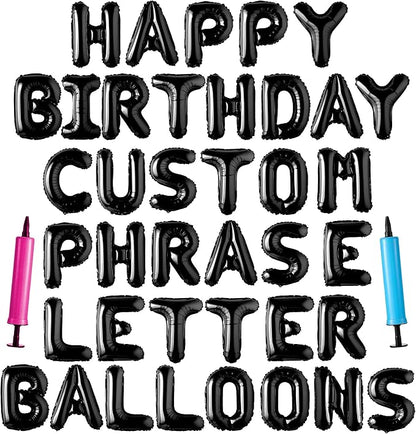 Happy Birthday Balloon Banner Custom Phrase Balloons letter 16 inch by LIOZEOKUN