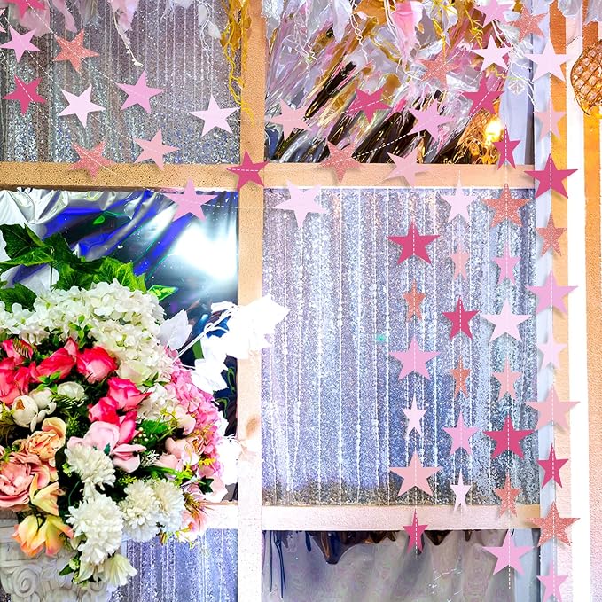 Patelai Glitter Star Garland Banner 2026 Graduation Decor 130 Feet Star Hanging - Image 5