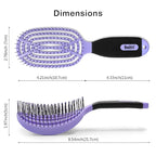 NuWay 4HAIR DoubleC U.S. Patented Double Curved Detangling Brush is Hair Dryer Safe (Violet)