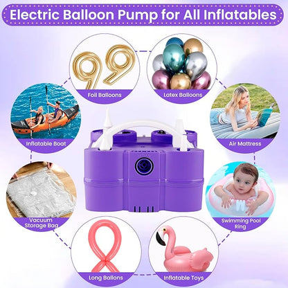 3-in-1 Electric Air Pump for Inflatables and Balloons, Dual Nozzle Inflator - Image 5
