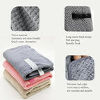 Women Microfiber Hair Towel Wrap with Elastic Strap,Super Absorbent Anti Frizz Drying Turban for Curly, Long,Wet Hair- Grey
