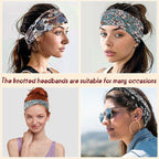 obeoby 8 Pack Headbands for Women, Boho Style Headbands Non Slip Fashion Wide Hairband Boho Outfits Accessories for Women Girls
