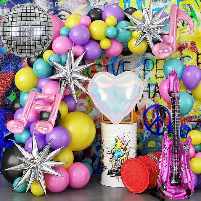 Music Party Decoration Music Note Balloon Disco Balloon Guitar Foil Balloon - Image 5