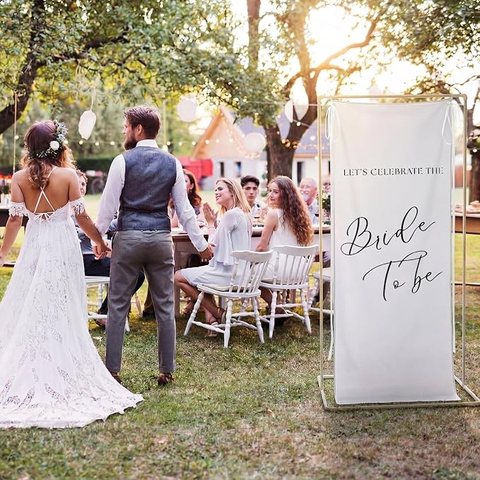 Yousoontic Bride to Be Linen Rustic Bridal Shower Welcome Banner Plain Ceremony - Image 5