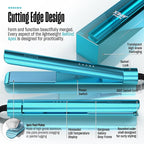 Bekind Apex 2-in-1 Hair Straightener Flat Iron | 1“ 460°F Straightener & Curler for All Hairstyles | UltraSmooth Tech | 15s Fast Heating & Temp Memory | Gift Set for Girls Women (Crystal Blue)