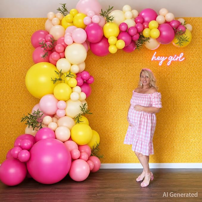 Pink and Yellow Balloon Arch Kit - Image 6