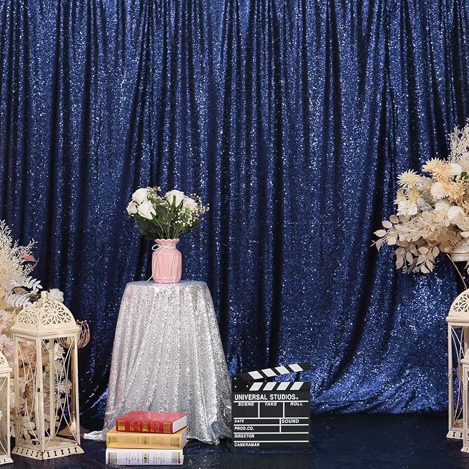 Eternal Beauty Navy Blue 3mm Sequin Backdrop 5x7 Ft - Image 7