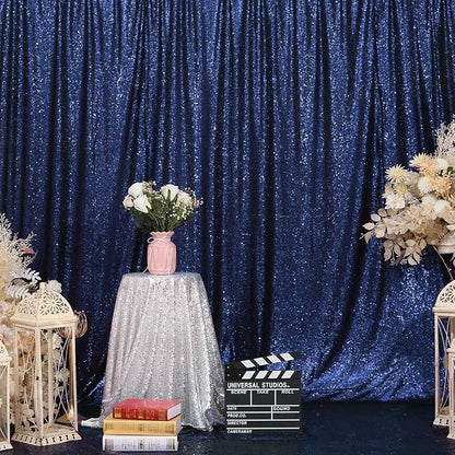 Eternal Beauty Navy Blue 3mm Sequin Backdrop 5x7 Ft - Image 7