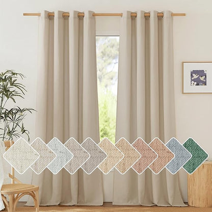 NICETOWN Thick Linen Curtains Privacy by NICETOWN