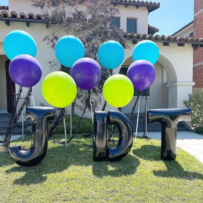 Black Letter Q Balloons, Q Balloon 40 Inch Q Balloon Letter - Image 3