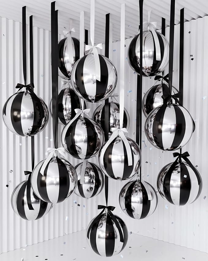Jenaai 30 Set Round Foil Balloons Bulk 22 Inch 4d Metallic Giant Balloons Set by Jenaai
