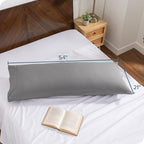 Bare Home Microfiber Body Pillow Cover - Ultra Soft & Cooling - Double Brushed - Envelope Closure - Easy Care (20''x54'' Body Pillow Cover, Light Grey)