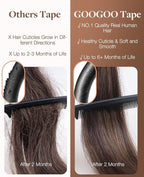 GOO GOO Invisi Edge Tape in Hair Extensions Human Hair, 4/26/4 Balayage Chocolate Brown to Honey Blonde 10pcs injected with 10pcs classical tape ins, 24inch 50g, Virgin Remy Hair, Natural Look