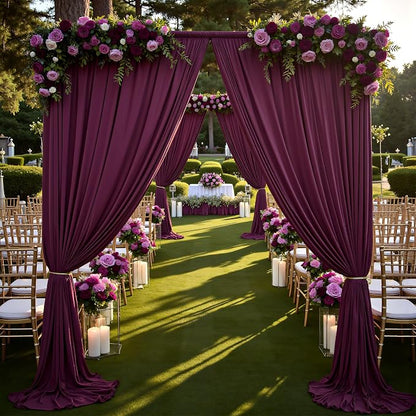 10ft×12ft Wrinkle Free Burgundy Backdrop Curtain - Image 5