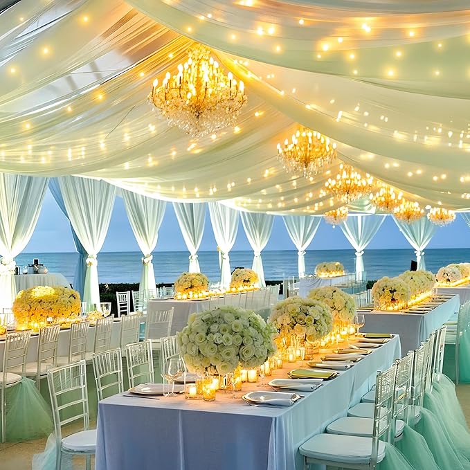 6 Panels Green Ceiling Drapes - Image 6