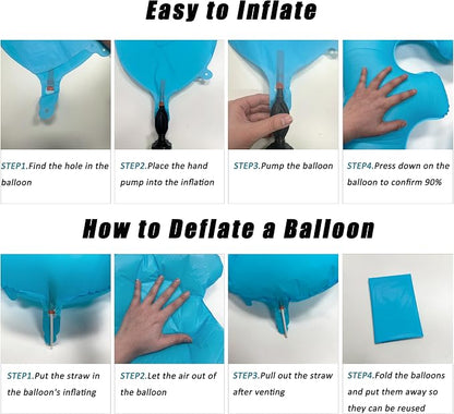 40 in Blue Number Balloon 0 Blue Fluorescent Birthday balloon Number 0 | Helium - Image 3