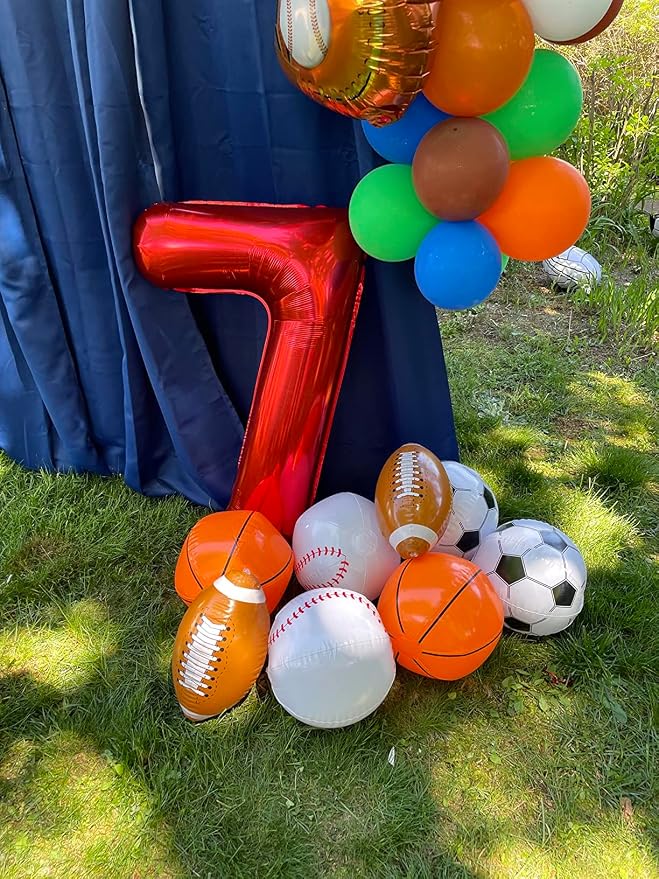 8 Balloon Numbers Birthday Decorations, 40In Red Balloons - Image 4