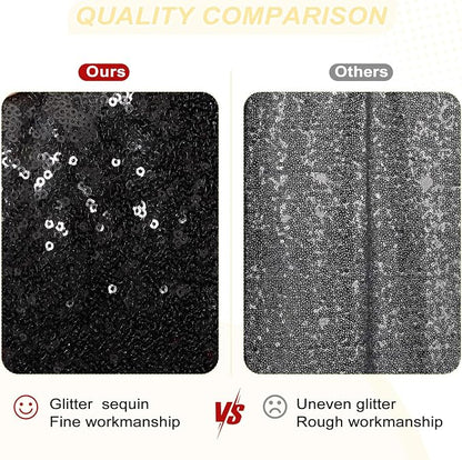 PartyDelight Black Sequin Backdrop Curtains 5x10ft 2 Sparkly Panels | 4 Inch - Image 5