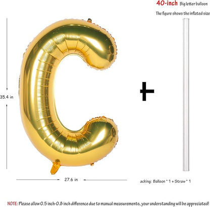 Letter Balloons 40 Inch Giant Jumbo Helium Foil Mylar Gold C | - Image 2