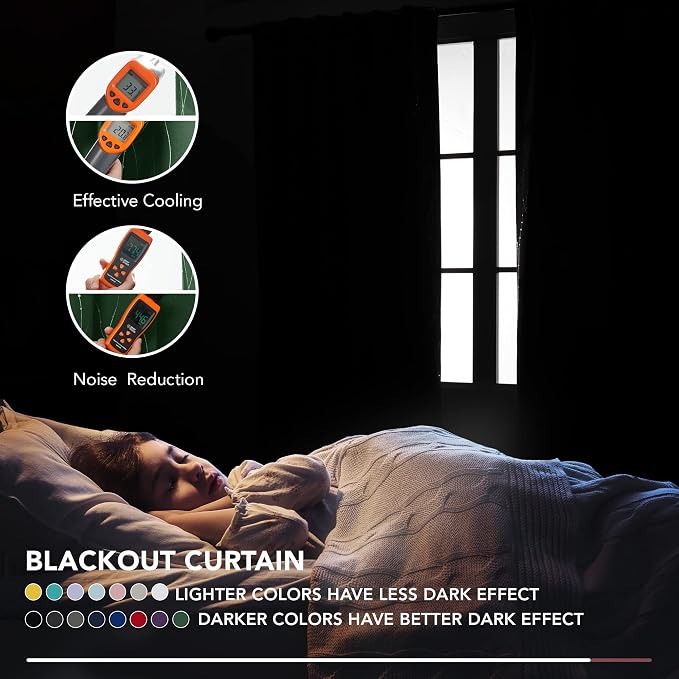Deconovo Blackout Back Tab Curtains - Image 3