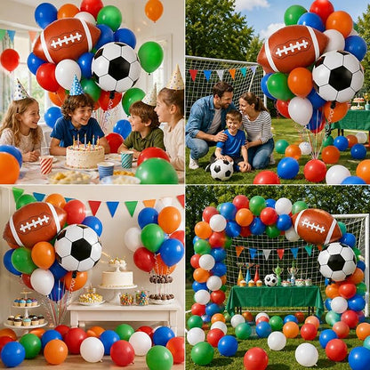 Sports Balloons, 12 Inch Green Orange Blue Red White Latex Balloons - Image 8