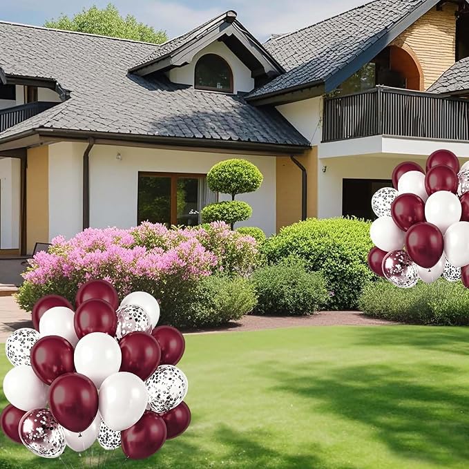 Graduation Decorations Maroon/Maroon White Graduation Party Decorations - Image 9