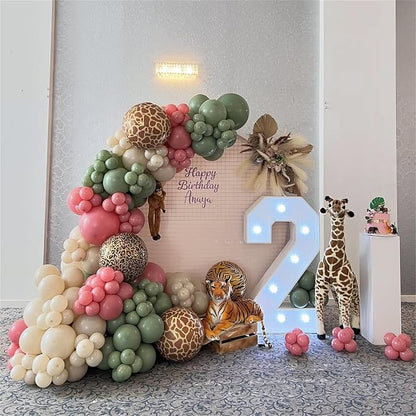 Pink Jungle Safari Balloons, Light Pink Cream Beige Balloon - Image 7