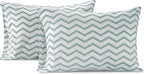 Lane Linen 100% Organic Cotton Pillow Cases Standard Size Set of 2 (20"x26") - Cotton Pillowcases Standard Size - Ultra Soft Pillow Cases Set of 2 - Standard Pillow Case Pack of 2 - Chevron Cool Blue