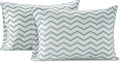 Lane Linen 100% Organic Cotton King Size Pillow Cases Set of 2 (20''x36'') Pillow Cases King Size, Organic Cotton Pillowcases, King Size Pillow Case Set, King Pillow Cases Set of 2 Chevron Cool Blue