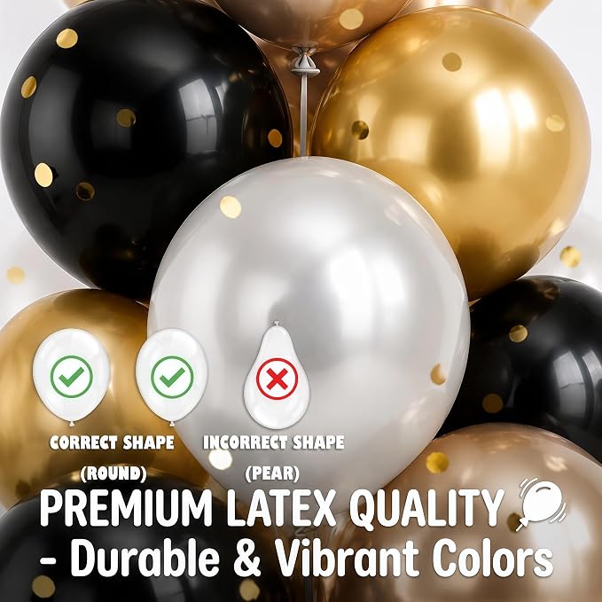 Black Gold Balloon Tower Kit Set of 2 - Image 4