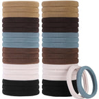 60 Pcs 2 Inch Neutral No Damage Hair Ties for Women Thick Hair, Large Soft Seamless Nylon Fabric Elastic Hair Ties Ponytail Hair Holders Hair Elastics Hair Band for Women