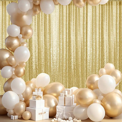 10×10FT Gold Sequin Backdrop Curtain, Photography Backdrop Glitter Curtains - Image 2