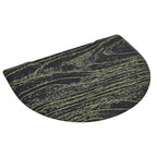 BarberPub 3'x4' Barber Mat for Hair Stylist Salon Chair Anti-Fatigue Floor Mat Circle 1" Thick 0025 (Black& Gold, 3' x 4'x 1”)