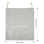 Hair Dryer Bags Drawstring Bag Container Hairdryer Bag for travel bathroom (Light Grey)