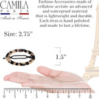 Camila Paris CP2803 French Hair Barrette Clip for Women, Handmade, Flow, Slide-in Metal-Free Closure, Strong Hold Grip Hair Clips for Girls, No Slip Durable Styling Hair Accessories, Made in France