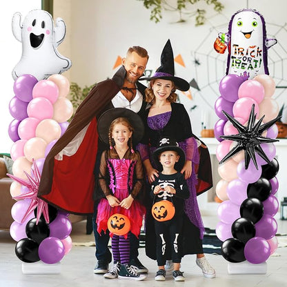 Kasyat 2 Sets Pink Purple Halloween Balloon Column Stand Kit Purple Pink and - Image 7