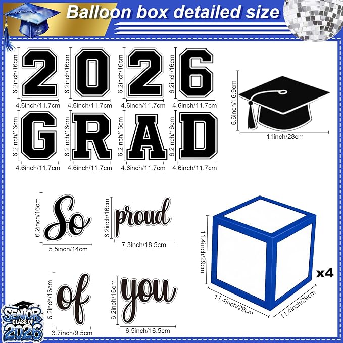 Graduation Decorations Pearl Royal Blue and Gold Balloons Arch - Image 4
