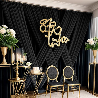 50×14ft Wrinkle Free Black Backdrop Curtain - Image 5