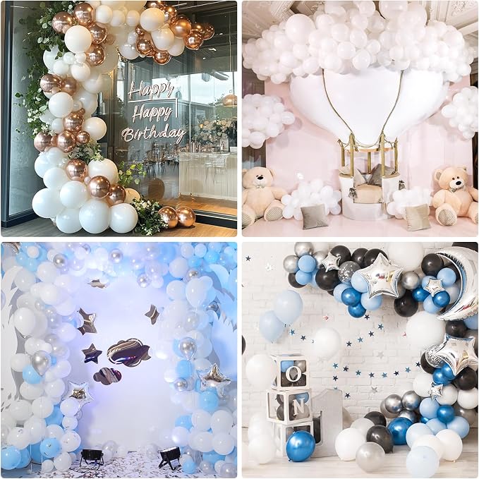 RUBFAC 87pcs White Balloons Different Sizes 18 12 10 5 Inches - Image 6