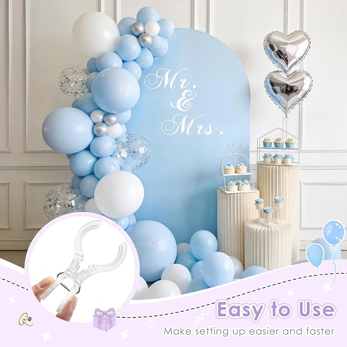 RELBRO Spring Clamps with Balloon Clips Set, 3.5 Inch, 50 Flower-shaped Balloon - Image 3