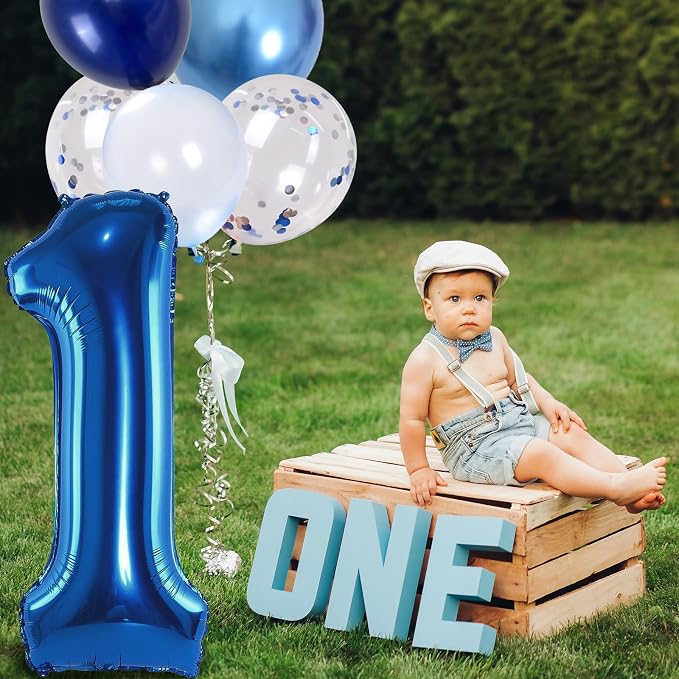 Dark Blue Number 1 Balloon 40 Inch, Large Balloon 1 - Image 4