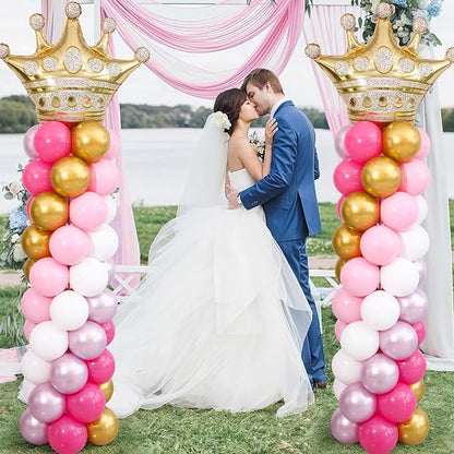 Princess Pink and White Gold Balloon Column Stand Kit Set of 2 - Image 7
