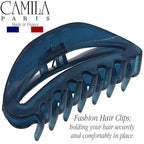 Camila Paris CP3125 French Hair Clip for Women, Blue, Girls Hair Claw Clip Jaw Fashion Durable and Styling Hair Accessories for Women, Luxury Ladies Strong Hold No Slip Grip Clamp, Made in France