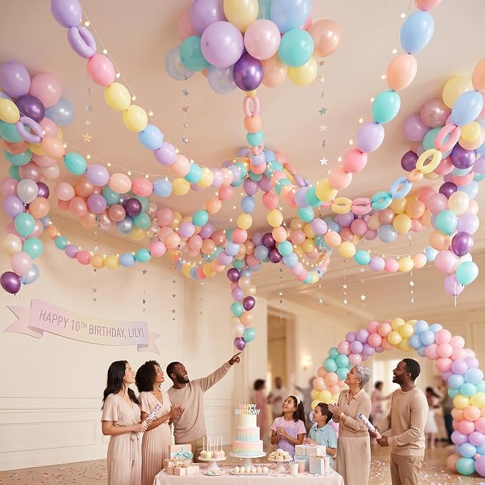 Pastel Rainbow Linking Balloons - Image 7