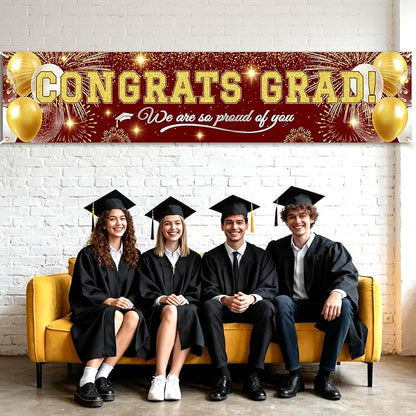 Graduation Banner Decorations | Class of 2026 Congrats Grad Banner Yard Outdoor - Image 7