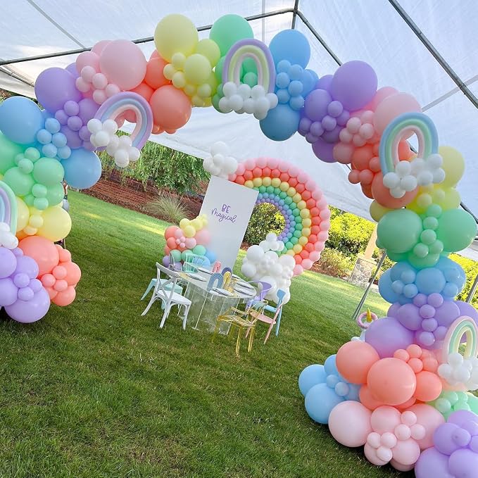 156PCS Pastel Balloon Garland Arch Kit, Macaron Balloons in Pink, Rainbow Party - Image 6